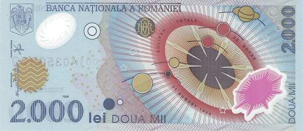 ROMANIA Value 2.000 Lei issued by Banca Nationala a României<br>