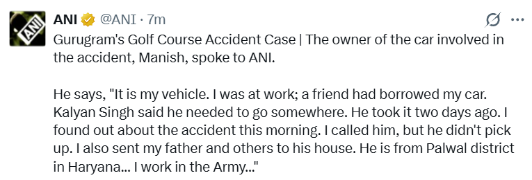 ANI's post on X<br>