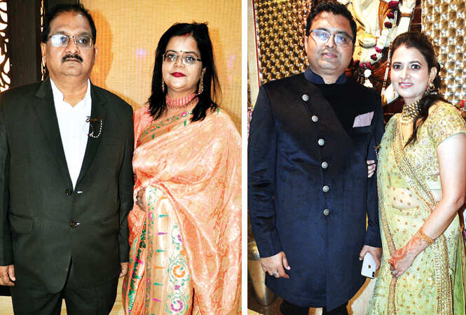(L) Virendra Vikram and Sapna Singh (R) Dr Shashank and Megha Vikram (BCCL/ IB Singh)