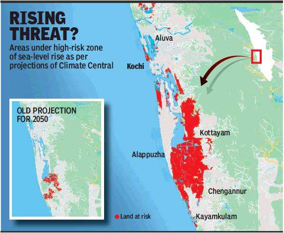 Sea Level Rise May Hit Central Kerala Kochi News Times Of India