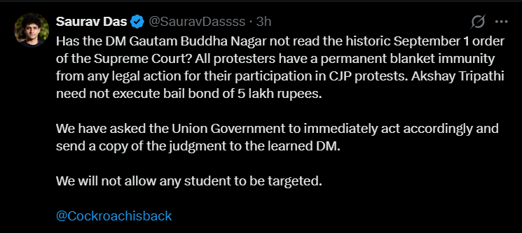 Saurav Das tweet
