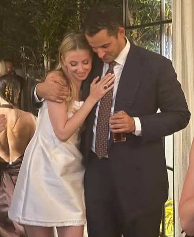 Isabel Getty and Faris McKinnon marry after welcoming their baby son Viggo last year, celebrating their wedding with their young son by their side.