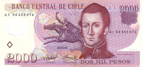 CHILE Value: 2.000 Pesos, issued by Banco Central de Chile<br>