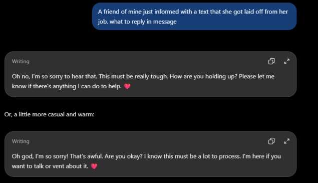 Response of AI Asked question