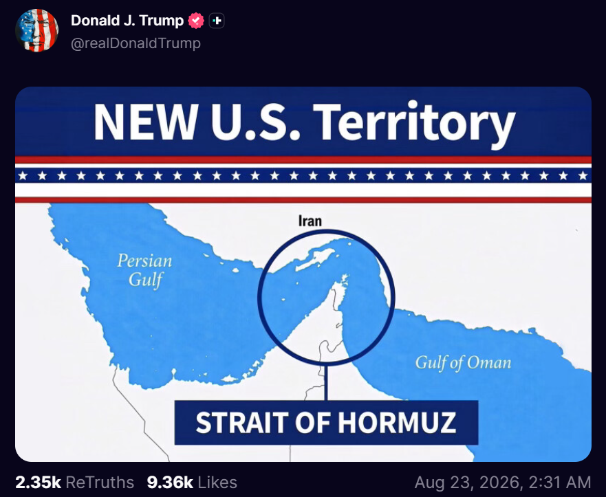 Post Screenshot from Trump's Truth Social