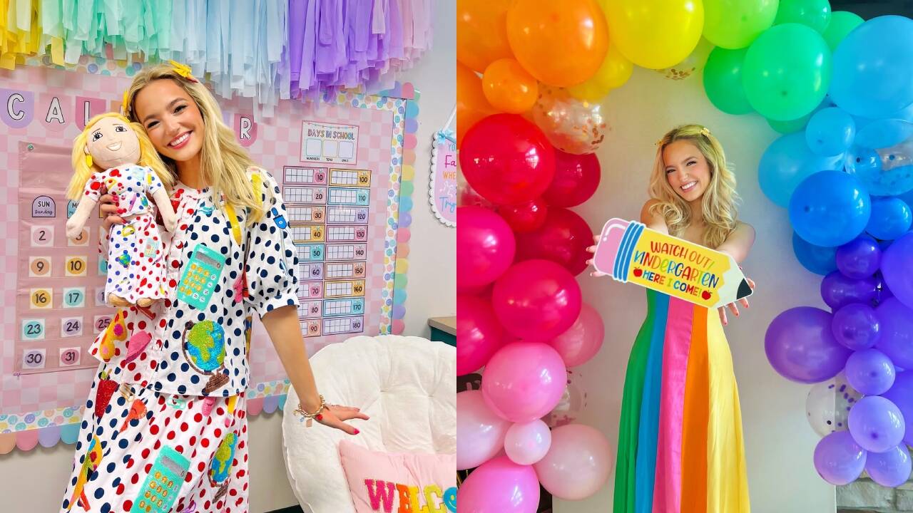​<strong>She wears sequins, sparkles and school-themed clothes to teach kindergarten</strong>​
