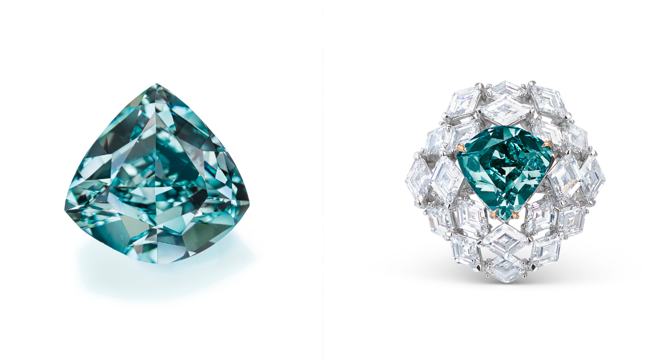 In 2014, the 5.5-carat Ocean Dream sold for about $8.5 million; in May 2026 the same blue-green diamond, the largest of its kind known, sold at Christie’s Geneva for $17.3 million, roughly double