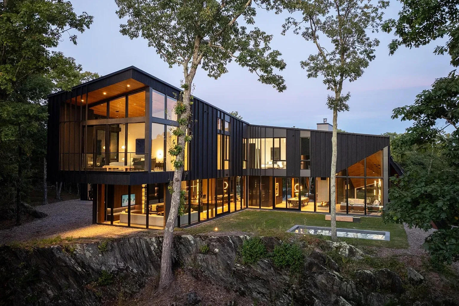 The rear end of the home
