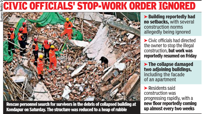 Civic officials' stop-work order ignored