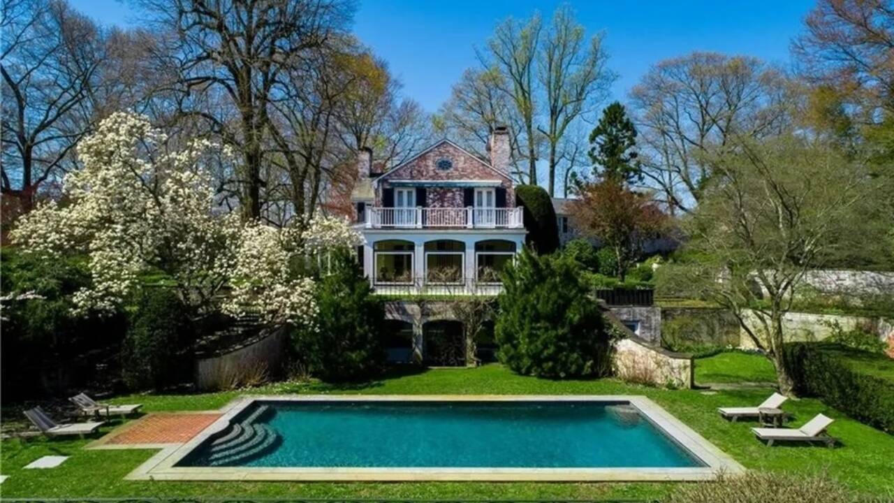 A brick Colonial in New Canaan, CT,