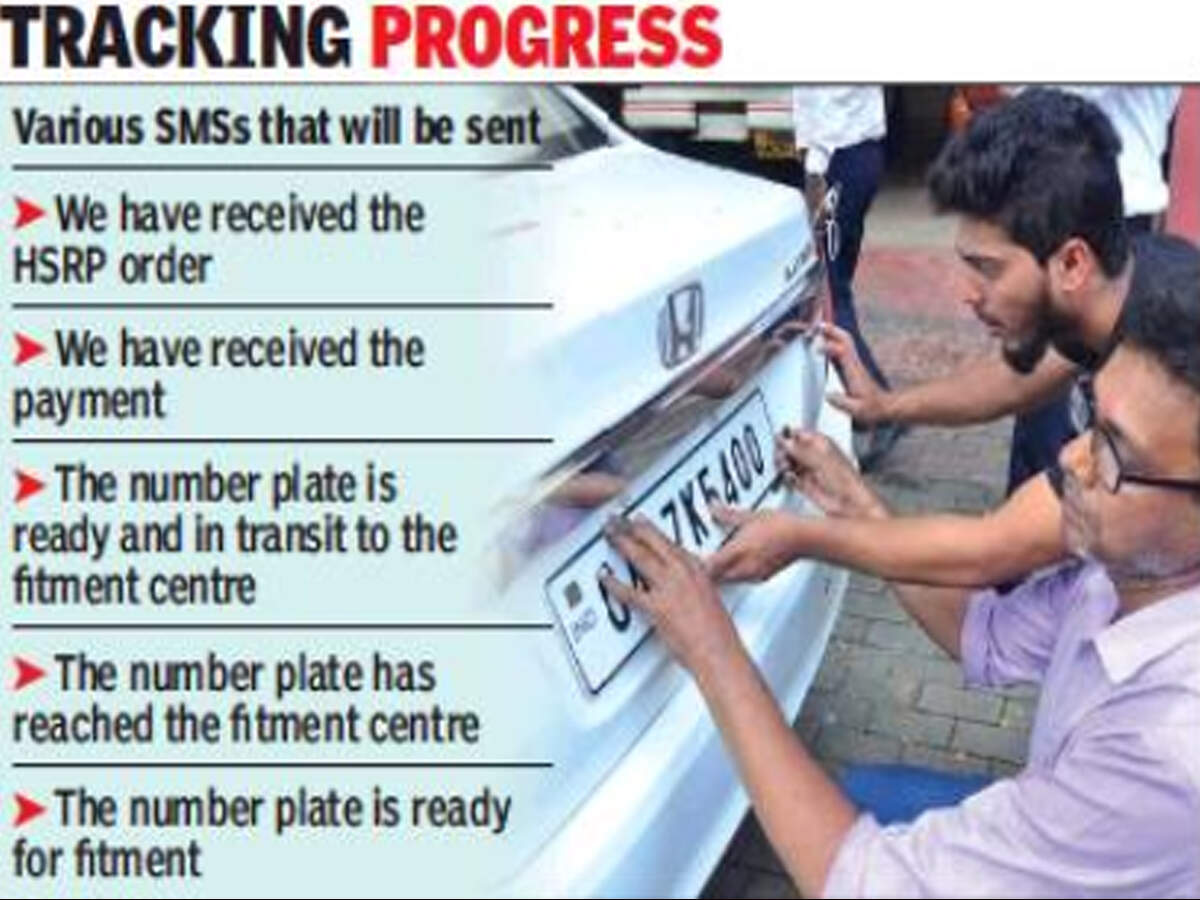 Panaji Keep Track Of High Security Registration Plates Fitment Status Through Sms Alerts Goa News Times Of India