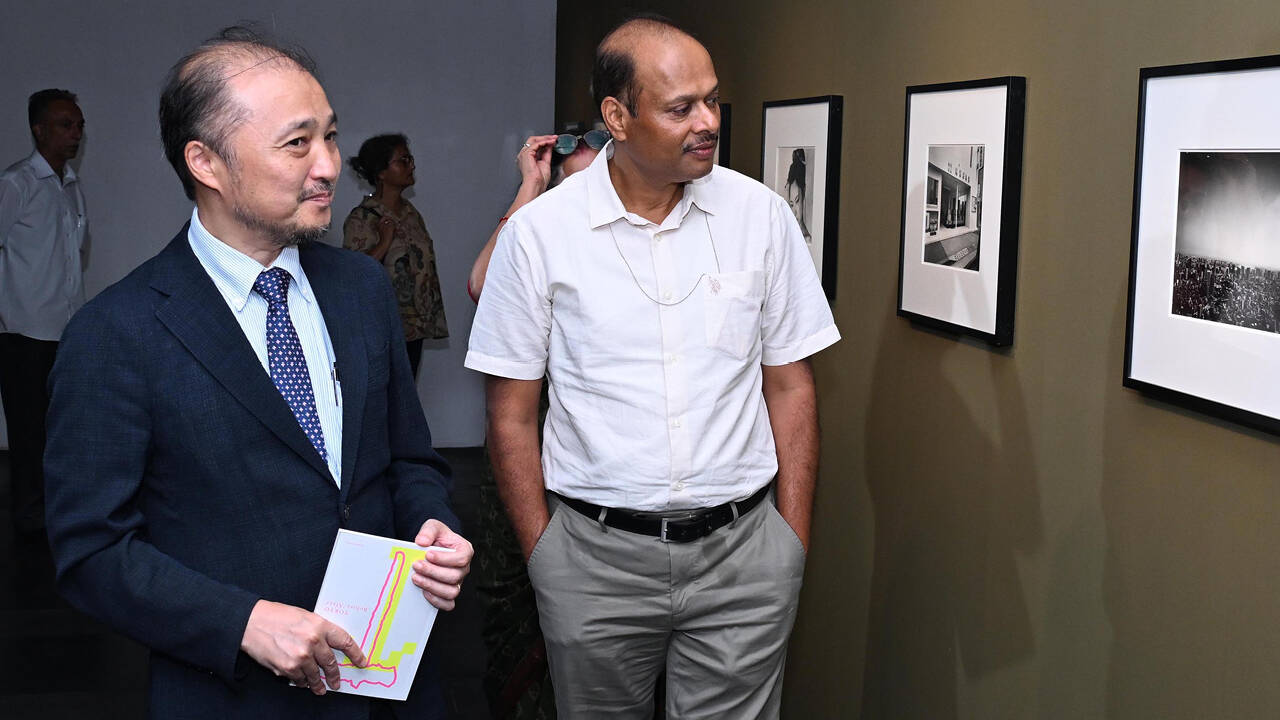 Vivek Aggarwal, Secretary, Ministry of Culture, with Koji Sato