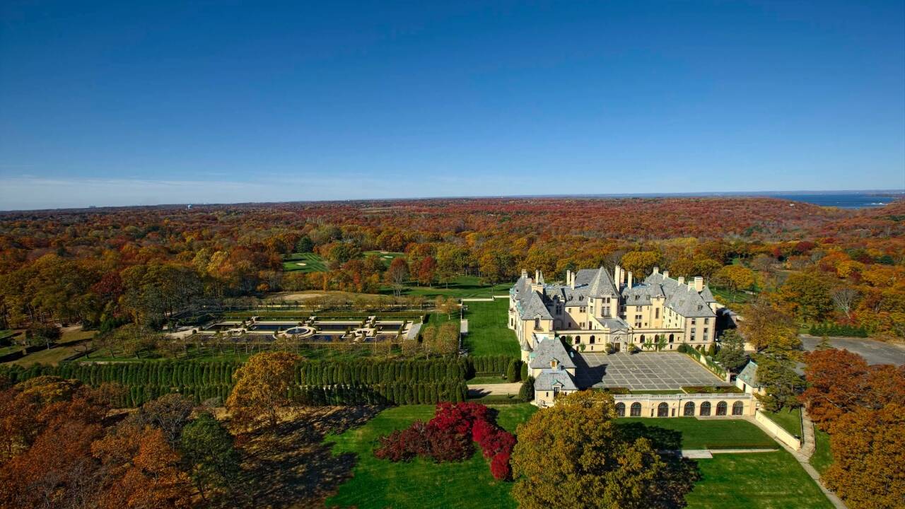 The aerial view of the castle