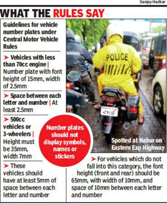 fancy number plate fine in mumbai