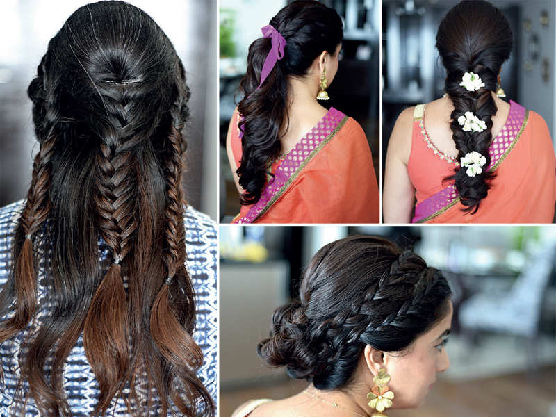 8 beautiful hairstyle ( navratri special hairstyle ) - YouTube
