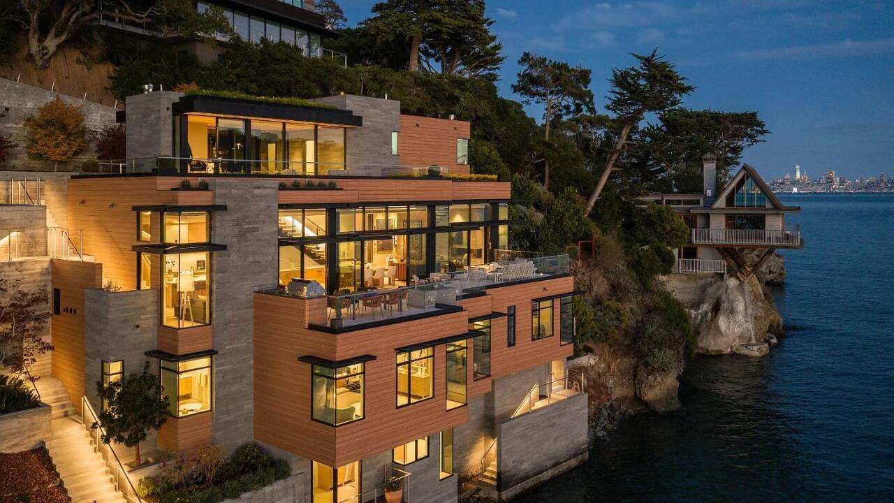 Built in 2026, this Belvedere waterfront home asks $32 million