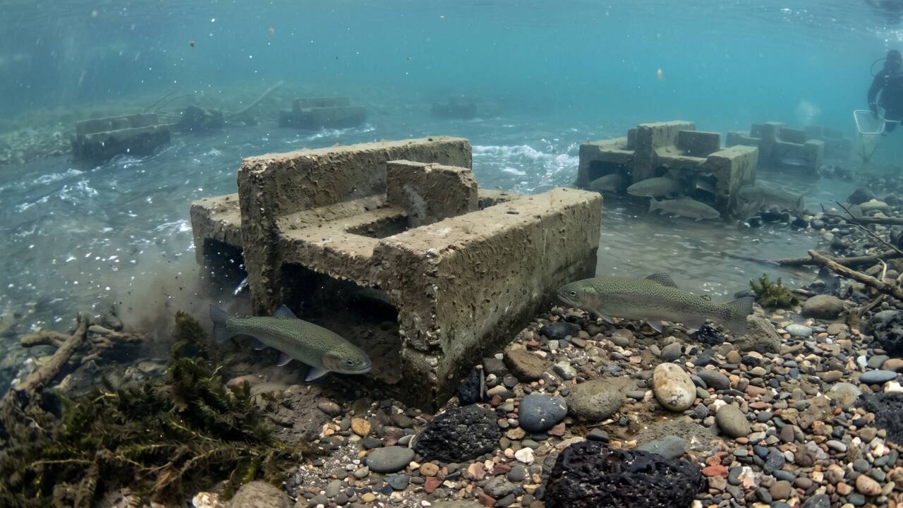 artificial river reef structures<br>