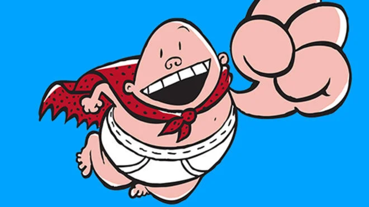 Captain Underpants, the star of a series of bestselling children's books by author and illustrator Dav Pilkey.