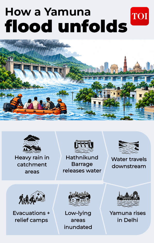 Know how a Yamuna flood unfolds in Delhi