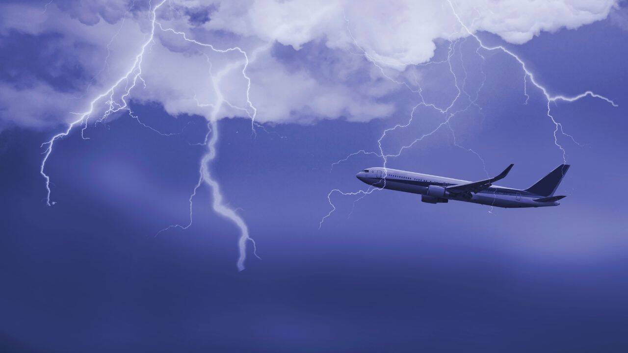 Plane stuck in bad weather