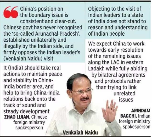 After Ladakh, India-China war of words on Naidu’s Arunachal trip