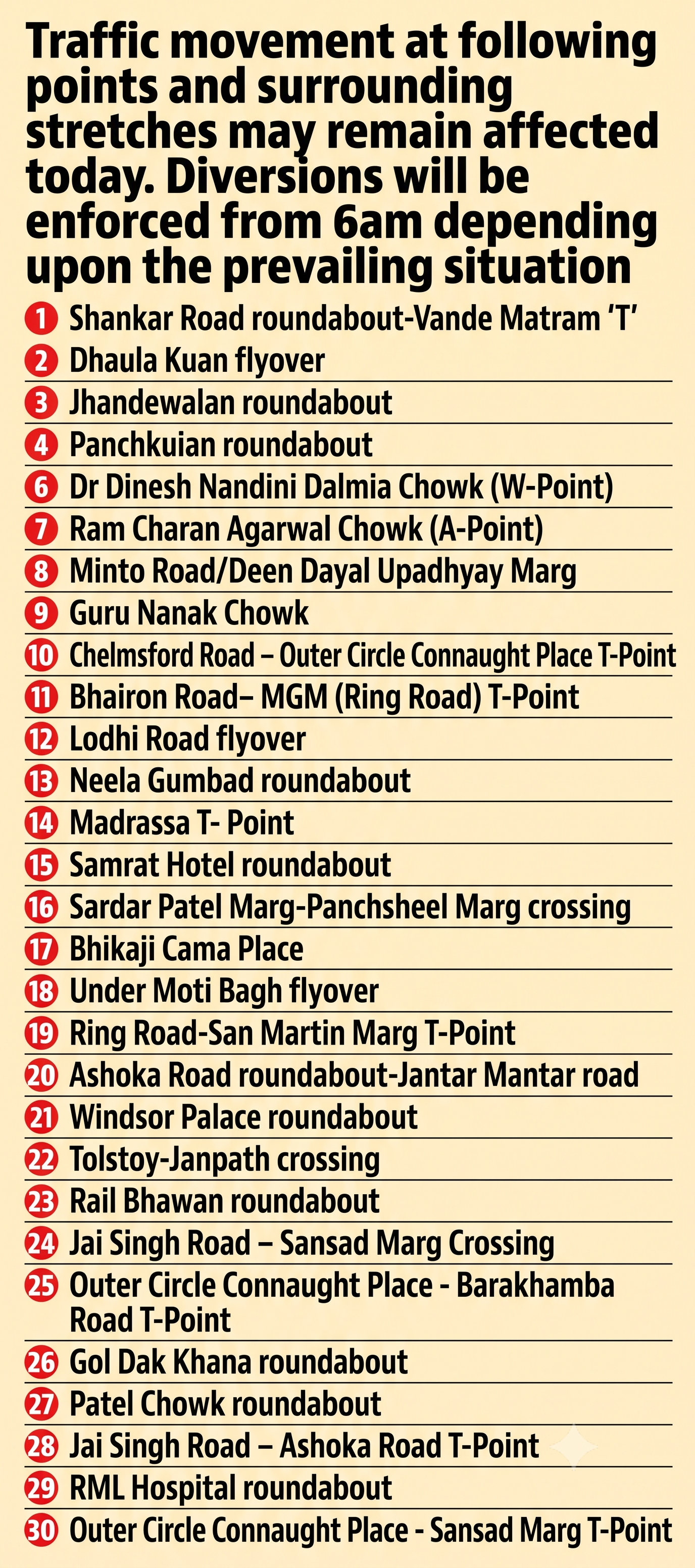 Traffic movement<br>