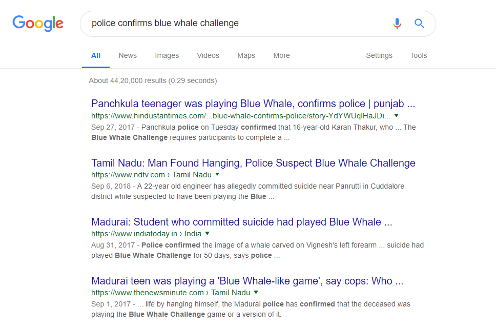 Blue Whale Game Fact Check Truth Behind Viral Whatsapp Message Warning About Blue Whale Challenge Times Of India