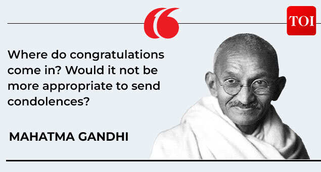 Mahatama Gandhi on his first and last birthday in independent India