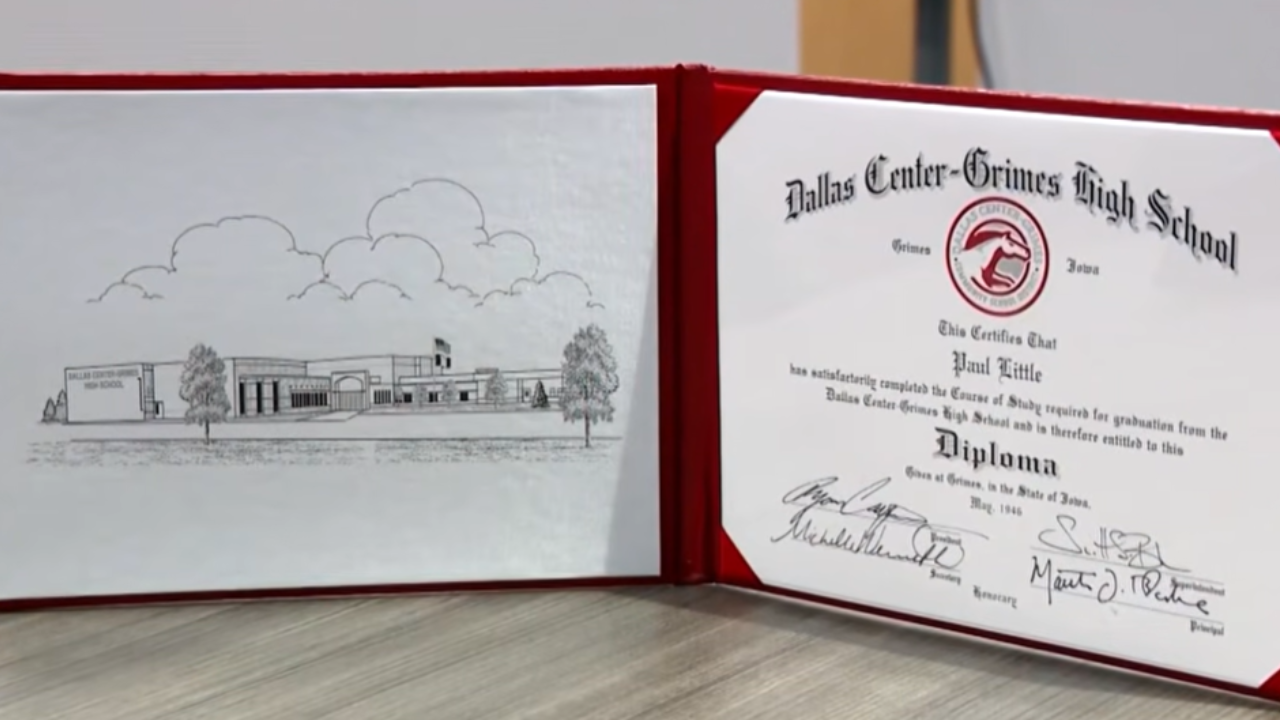 Little was surprised with his diploma at his nursing home<br>