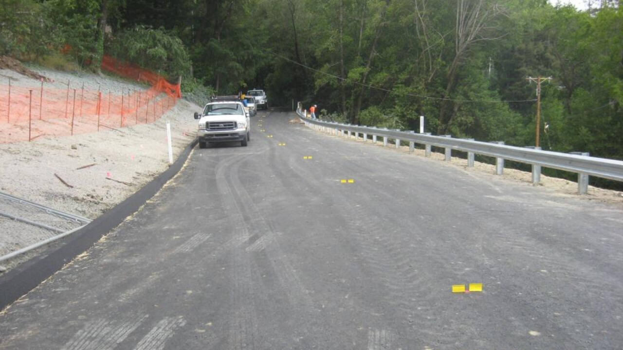 Sonoma Mountain road finished repair project.