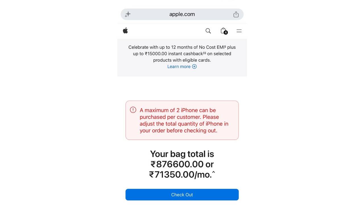iPhone purchase limit