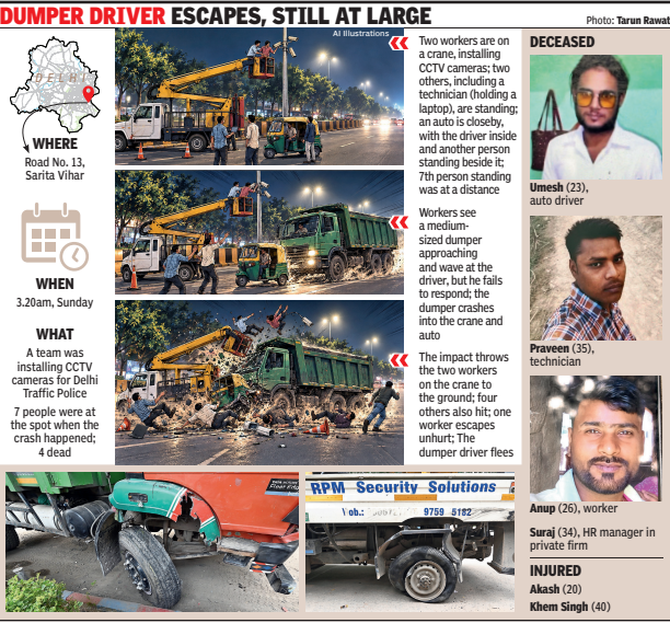 Dumper driver escapes, still at large