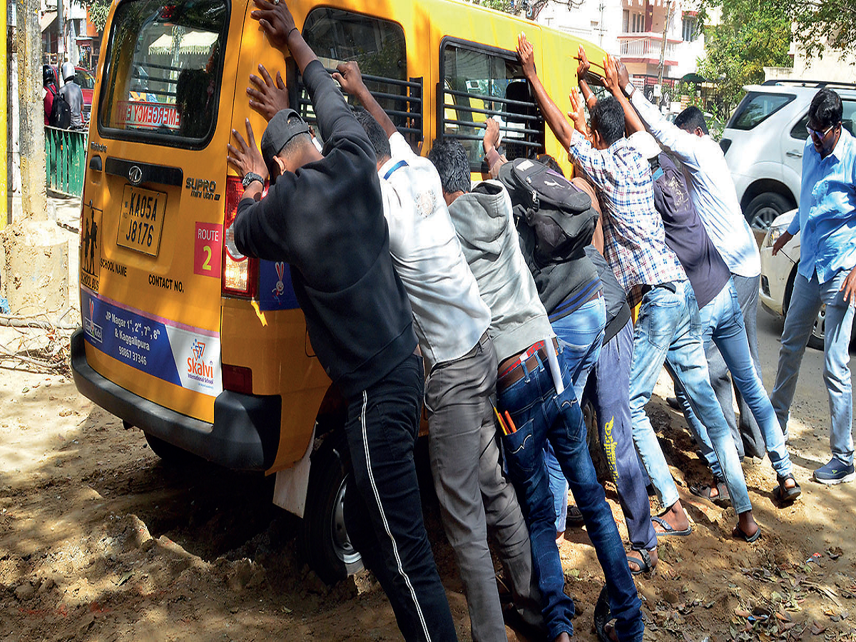 Photos In JP Nagar’s Dollars Colony, BWSSB has left behind a trail of