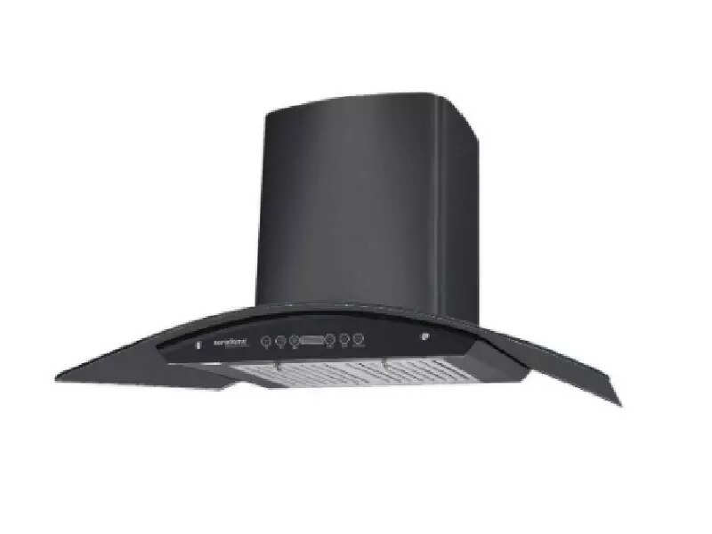 Eurodomo 90 cm 1200 m³/hr Auto-Clean Curved Glass Kitchen Chimney