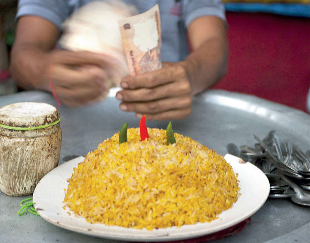 A halfcooked case of meat and greet