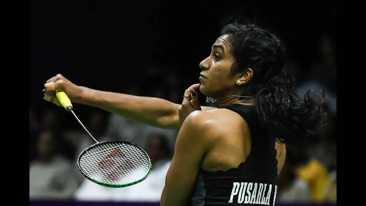 New Delhi, Aug 20 (ANI): India's PV Sindhu in action during the women's singles ...