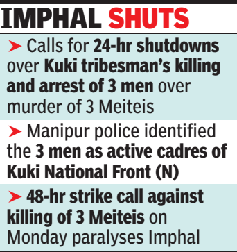 Manipur shutdowns over killing of 3 Meiteis