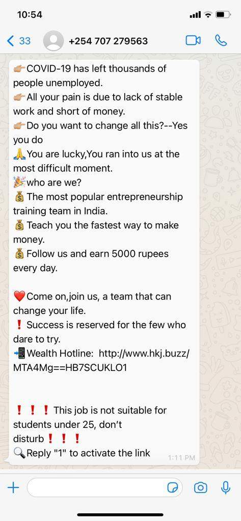 Whatsapp Scam Whatsapp Scam Message Offering Wfh Jobs With Rs 5 000 Per Day Is Fake Times Of India