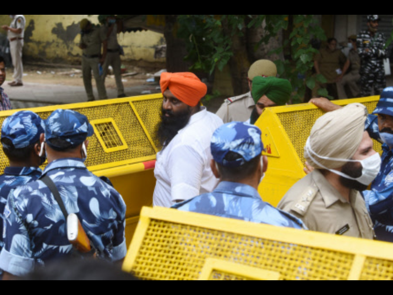 Protest goes on amid tight security.TOI Photo: Rajesh Mehta