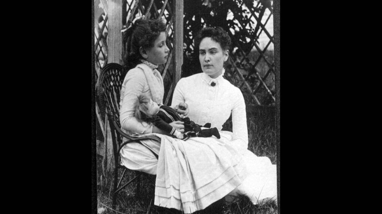 Helen Keller in 1888 vacationing in Cape Cod