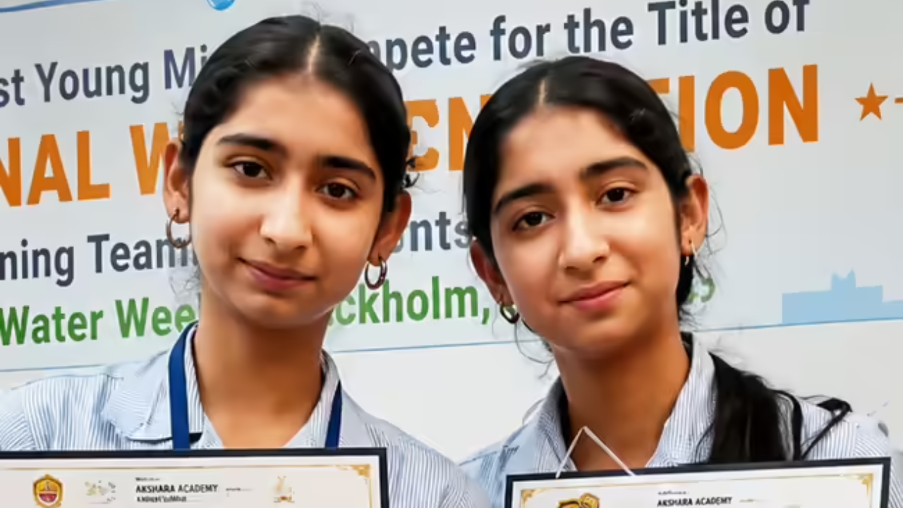 The Class 12 twins developed their water filter after nearly a year of research.<br>