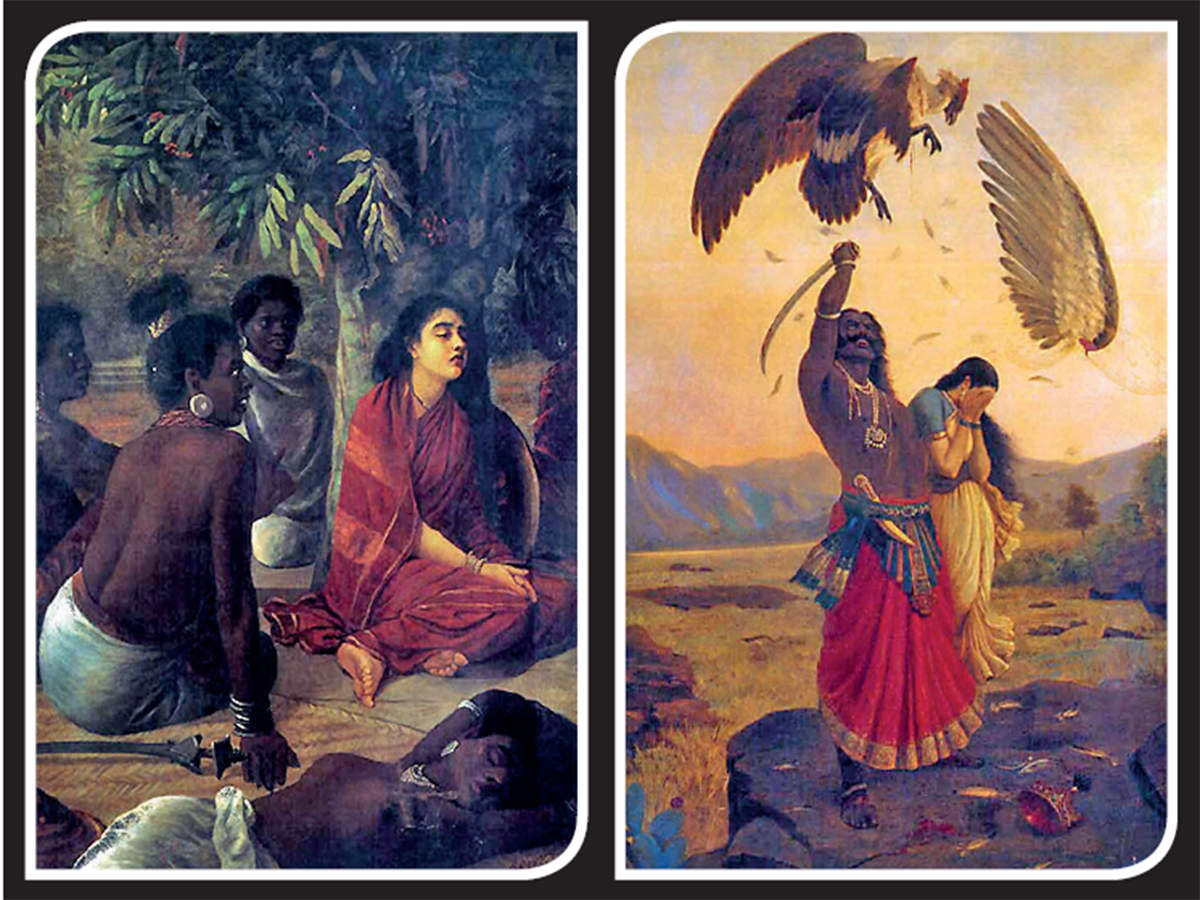 Shakuntala And Her Companion Painting by Raja Ravi Varma - Pixels