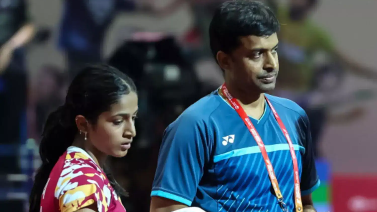 Gayatri with her father Pullela Gopichand.