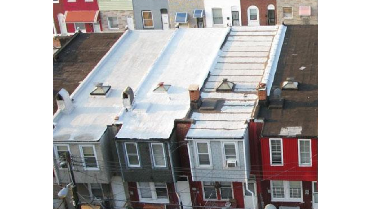 White roofs reflected the summer heat<br>