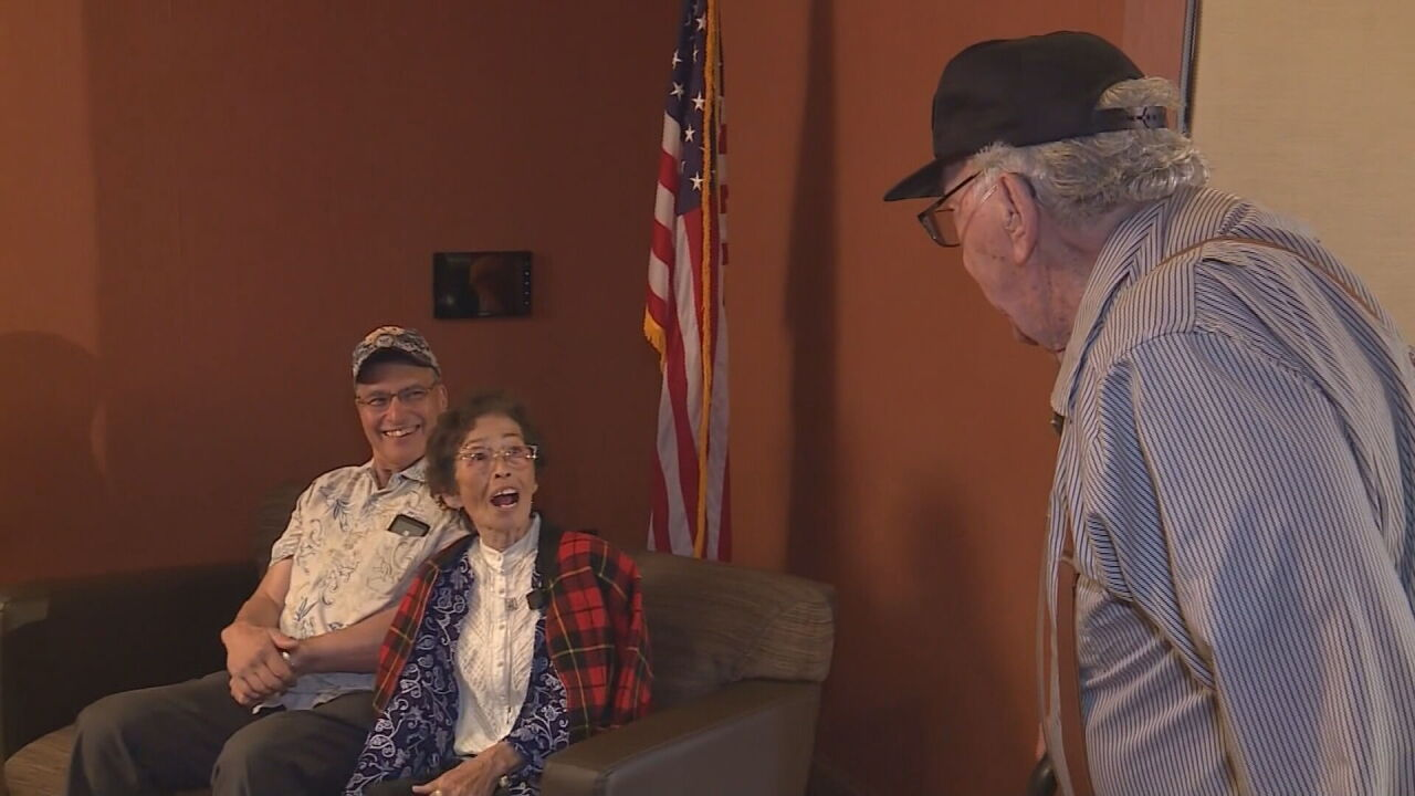 The moment both were reunited after nearly 70 years.