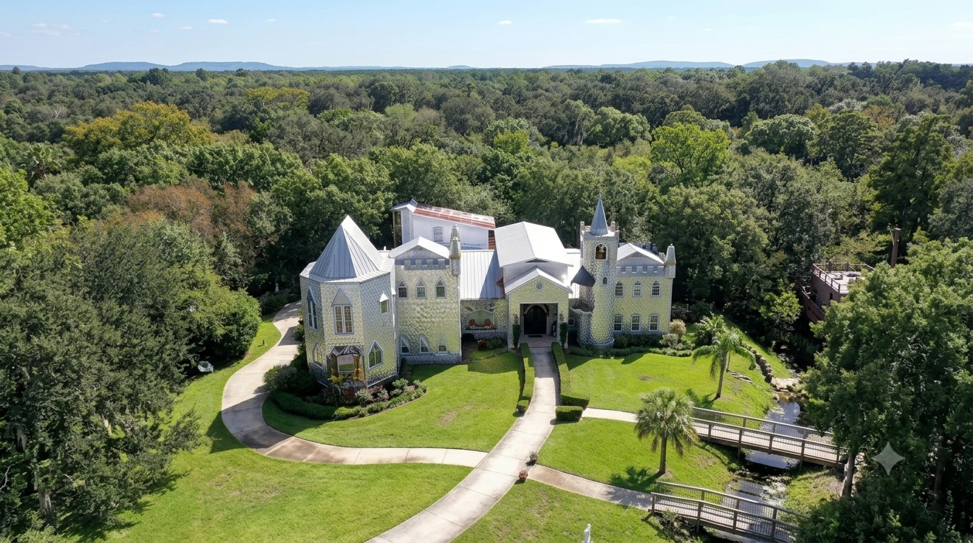 How Howard Solomon turned a Florida swamp into a 12,000-square-foot castle of folk art (Image: FOX 13 Tampa Bay)<br>