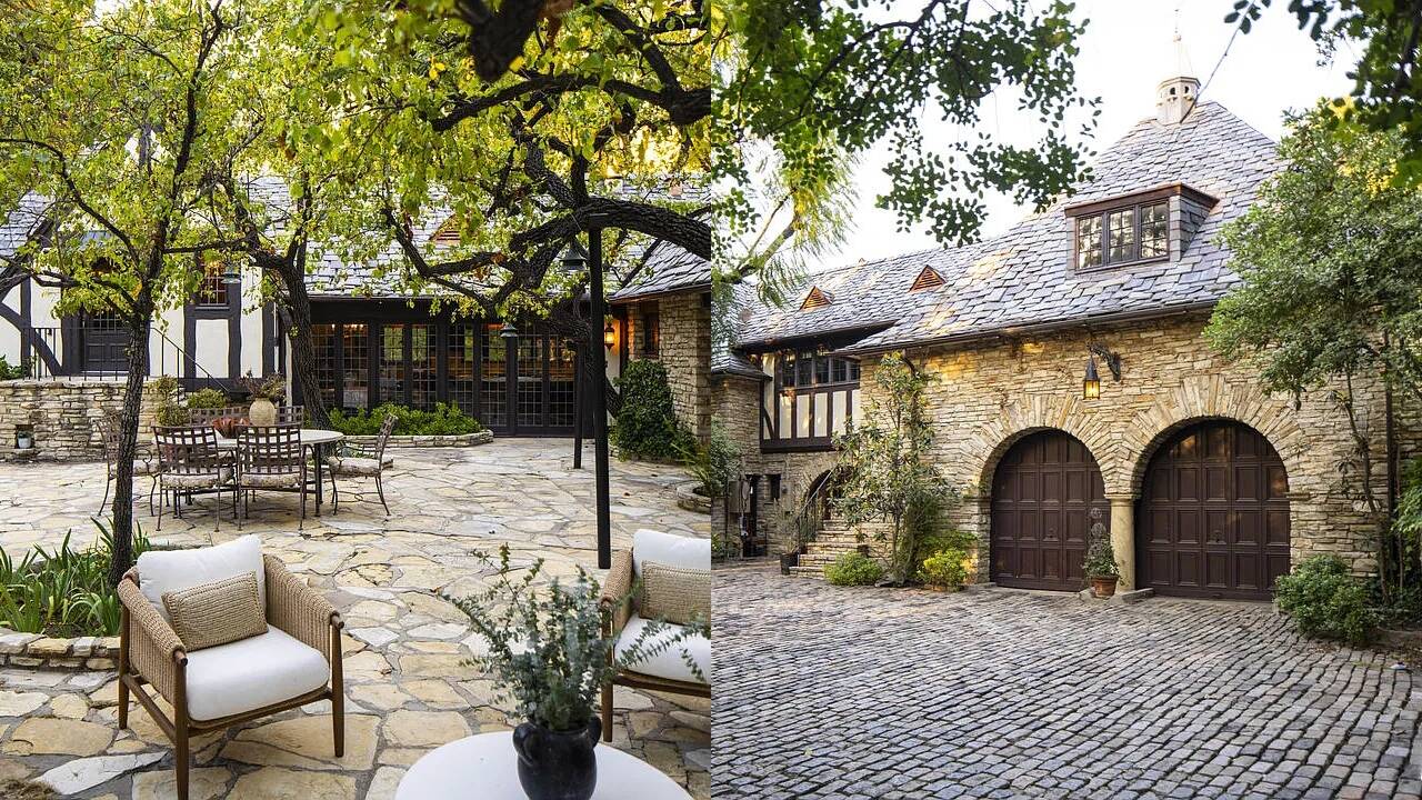 The courtyard and driveway