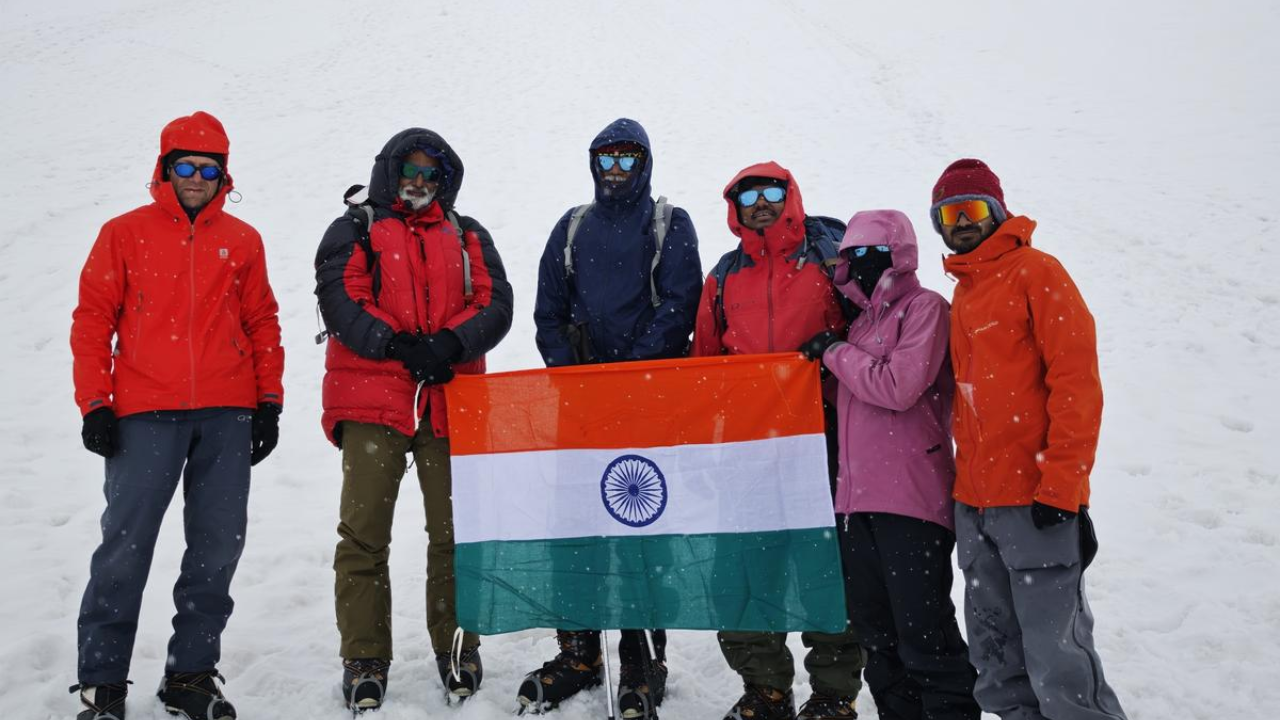 The expedition included another senior mountaineer, 66-year-old M.P. Muraleedharan. (Photo credit: The Hindu)