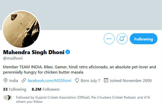 Ms Dhoni Twitter Restores Blue Verification Badge On Ms Dhoni S Account Off The Field News Times Of India