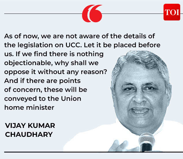 Bihar's deputy chief minister took a softer stand on UCC